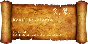 Krall Nikoletta névjegykártya