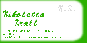 nikoletta krall business card